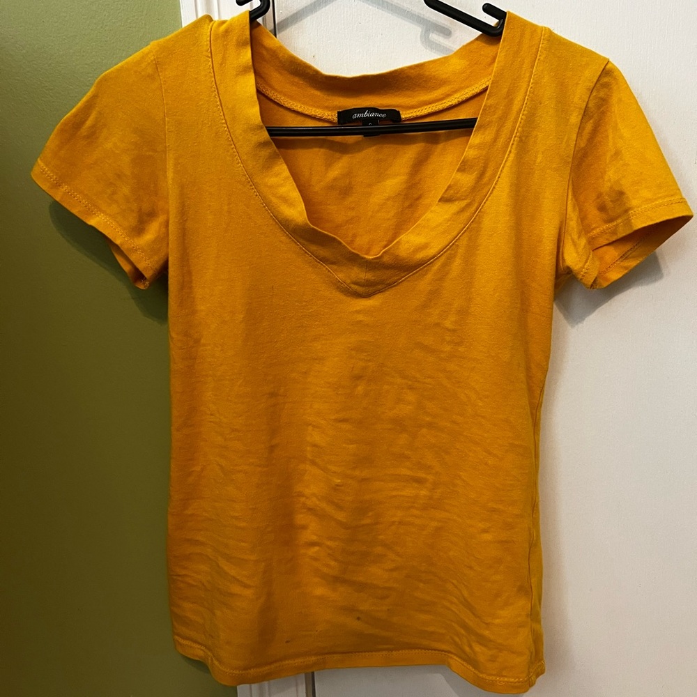 Mustard yellow V neck